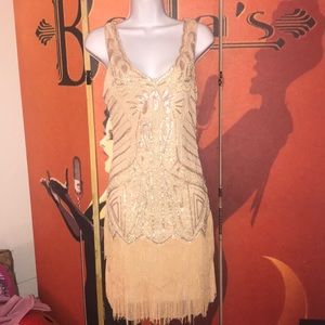 Flapper Dress Gold size small
